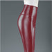 Women PU Leather Pants High Waist Elastic Slim Leather Leggings