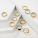 Luxury Shiny Gold Rings Set Women Men Geometric Fashion Jewelry