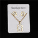 Gold Plated Bear Heart Snowflake Shape Stainless Steel Earrings Pendant Necklace Jewelry Set