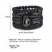 Vintage Black Bead Bracelets Men Fashion Multilayer Leather Bracelet