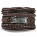 Vintage Black Bead Bracelets Men Fashion Multilayer Leather Bracelet