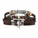 Vintage Black Bead Bracelets Men Fashion Multilayer Leather Bracelet