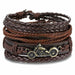 Vintage Black Bead Bracelets Men Fashion Multilayer Leather Bracelet