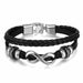 Vintage Black Bead Bracelets Men Fashion Multilayer Leather Bracelet