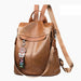 Anti Theft Women Backpack Multifunction PU Leather Travel Bags