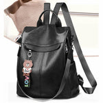 Anti Theft Women Backpack Multifunction PU Leather Travel Bags