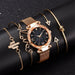 Luxury Starry Sky Dial Watches Women Crystal Bracelet Wrist Watch 5 PCS Set