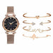 Luxury Starry Sky Dial Watches Women Crystal Bracelet Wrist Watch 5 PCS Set