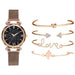 Luxury Starry Sky Dial Watches Women Crystal Bracelet Wrist Watch 5 PCS Set