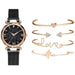 Luxury Starry Sky Dial Watches Women Crystal Bracelet Wrist Watch 5 PCS Set