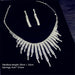 Rhinestone Necklace Earrings Set Women Long Tassel Wedding Jewelry Sets