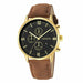 Men's Watch Fashion Sporty Stainless Steel Case Leather Strap Business Wristwatch