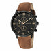 Men's Watch Fashion Sporty Stainless Steel Case Leather Strap Business Wristwatch