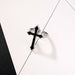 Vintage Black Cross Open Ring Men Women Trendy Gothic Metal Jewelry