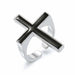 Vintage Black Cross Open Ring Men Women Trendy Gothic Metal Jewelry