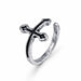 Vintage Black Cross Open Ring Men Women Trendy Gothic Metal Jewelry