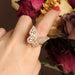 High-Grade Copper Inlaid Zircon Butterfly Ring Luxury Shiny Women Cocktail Ring