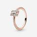 Authentic 925 Sterling Silver Gold Rose-Gold Coating Princess Sparkling Rings Women Jewelry