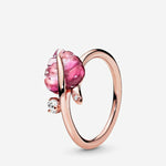Authentic 925 Sterling Silver Gold Rose-Gold Coating Princess Sparkling Rings Women Jewelry