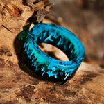 Wooden Blue Resin Rings Mountains Inside Magical World In A Tiny Landscape Rings