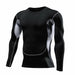 Men Compression Running T Shirt Fitness Tight Long Sleeve Sportswear