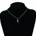 Cute Moon Pendant Necklaces Bohemia Silver Chain Necklace Women Jewelry