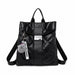 Fashion Multifunction Backpack Women Plaid Leather Small Travel Bags