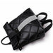 Fashion Multifunction Backpack Women Plaid Leather Small Travel Bags