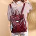 Fashion Multifunction Backpack Women Plaid Leather Small Travel Bags