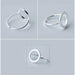Minimalist Jewelry Silver Geometric Rings Women Adjustable Round Triangle Heartbeat Rings