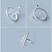Minimalist Jewelry Silver Geometric Rings Women Adjustable Round Triangle Heartbeat Rings