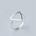 Minimalist Jewelry Silver Geometric Rings Women Adjustable Round Triangle Heartbeat Rings