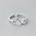 Minimalist Jewelry Silver Geometric Rings Women Adjustable Round Triangle Heartbeat Rings