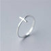 Minimalist Jewelry Silver Geometric Rings Women Adjustable Round Triangle Heartbeat Rings