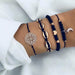 New Bohemian Bracelet Set Women Aircraft Shell Moon Heart Crystal Charm Bracelet Jewelry
