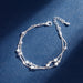 925 Sterling Silver Double Layers Stars Beads Bracelets Elegant Women Jewelry