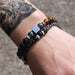 3Pc/Sets Matte Beads Stone Charm Bracelets Men Women Vintage Jewelry