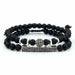 3Pc/Sets Matte Beads Stone Charm Bracelets Men Women Vintage Jewelry