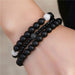 3Pc/Sets Matte Beads Stone Charm Bracelets Men Women Vintage Jewelry