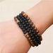 3Pc/Sets Matte Beads Stone Charm Bracelets Men Women Vintage Jewelry