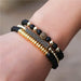 3Pc/Sets Matte Beads Stone Charm Bracelets Men Women Vintage Jewelry
