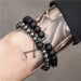 3Pc/Sets Matte Beads Stone Charm Bracelets Men Women Vintage Jewelry