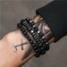 3Pc/Sets Matte Beads Stone Charm Bracelets Men Women Vintage Jewelry