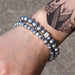 3Pc/Sets Matte Beads Stone Charm Bracelets Men Women Vintage Jewelry