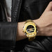 Men Sports Wrist Watch Gold Waterproof Dual Display Male Clock Watches