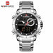 Men Sports Wrist Watch Gold Waterproof Dual Display Male Clock Watches