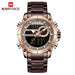 Men Sports Wrist Watch Gold Waterproof Dual Display Male Clock Watches