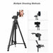 Extendable Phone Camera Tripod Stand with Bluetooth Selfie Ring Light & Phone Holder Bracket