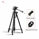 Extendable Phone Camera Tripod Stand with Bluetooth Selfie Ring Light & Phone Holder Bracket