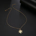 Stainless Steel Necklace Women Maple Leaf Choker Pendant Necklace Jewelry